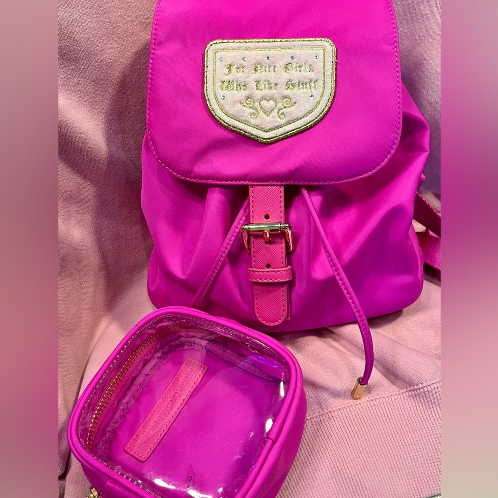 Stoney Clover Lane Fuchsia Mini Drawstring Backpa… - image 2